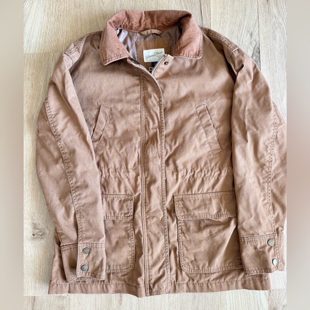 Universal Thread Utility Jacket Womens Small Tan Corduroy Collar Field Coat